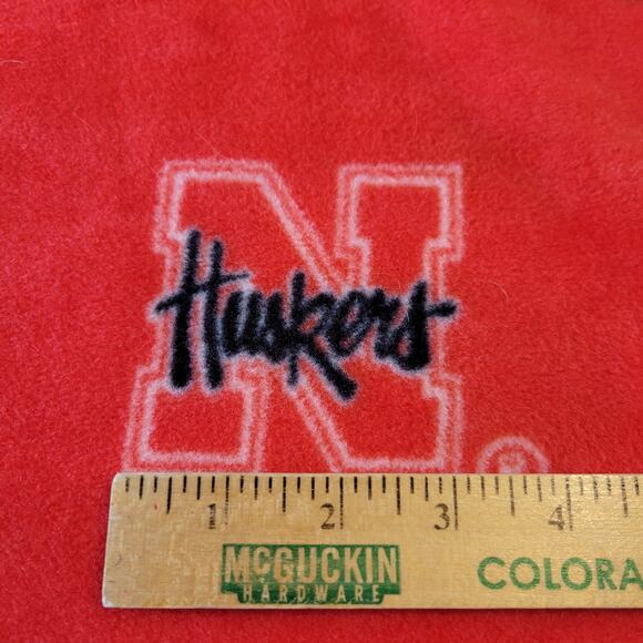 Nebraska Huskers Red Fleece Fabric 60"x35" NCAA College Team Sports Print - Picture 4 of 16